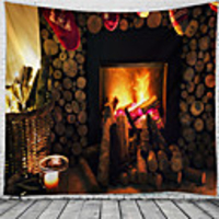 Christmas Santa Claus Holiday Party Wall Tapestry Art Decor Blanket Curtain Picnic Tablecloth Hanging Home Bedroom Living Room Dorm Decoration Fireplace Gift