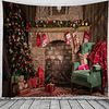 Christmas Santa Claus Holiday Party Wall Tapestry Art Decor Blanket Curtain Picnic Tablecloth Hanging Home Bedroom Living Room Dorm Decoration Fireplace Gift