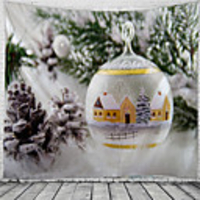Christmas Santa Claus Holiday Party Wall Tapestry Art Decor Blanket Curtain Picnic Tablecloth Hanging Home Bedroom Living Room Dorm Decoration Gift Polyester