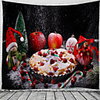 Christmas Santa Claus Holiday Party Wall Tapestry Art Decor Blanket Curtain Picnic Tablecloth Hanging Home Bedroom Living Room Dorm Decoration Gift Snow Tree Apple Cake Polyester