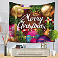 Christmas Santa Claus Holiday Party Wall Tapestry Art Decor Blanket Curtain Picnic Tablecloth Hanging Home Bedroom Living Room Dorm Decoration Polyester Christmas Gift Christmas Decoration