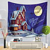 Christmas Santa Claus Holiday Party Wall Tapestry Art Decor Blanket Curtain Picnic Tablecloth Hanging Home Bedroom Living Room Dorm Decoration Polyester Christmas House Ski