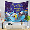 Christmas Santa Claus Holiday Party Wall Tapestry Art Decor Blanket Curtain Picnic Tablecloth Hanging Home Bedroom Living Room Dorm Decoration Polyester Christmas House Ski