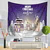 Christmas Santa Claus Holiday Party Wall Tapestry Art Decor Blanket Curtain Picnic Tablecloth Hanging Home Bedroom Living Room Dorm Decoration Polyester Christmas House White Snow