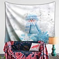 Christmas Santa Claus Holiday Party Wall Tapestry Art Decor Blanket Curtain Picnic Tablecloth Hanging Home Bedroom Living Room Dorm Decoration Polyester Snowman Views