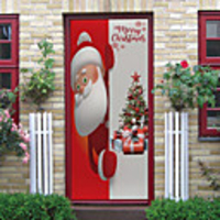 Christmas Self-adhesive Creative Door Stickers Living Room Diy Decoration Home Waterproof Wall Stickers