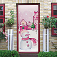Christmas Self-adhesive Creative Door Stickers Living Room Diy Decoration Home Waterproof Wall Stickers