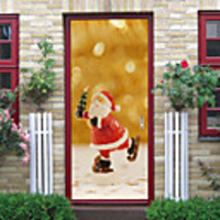 Christmas Self-adhesive Creative Door Stickers Living Room Diy Decoration Home Waterproof Wall Stickers