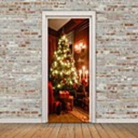 Christmas Self-adhesive Creative Door Stickers Living Room Diy Decoration Home Waterproof Wall Stickers