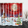 Christmas Snow White Town Christmas Tree Digital Printing Shower Curtain Shower Curtains Hooks Modern Polyester New Design