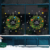 Christmas Snowflake Green Plant Pine Garland Double-sided Wall Sticker Static Electricity No Glue