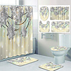 Christmas Snowflakes Pattern PrintingBathroom Shower Curtain Leisure Toilet Four-Piece Design