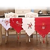 Christmas Table Runner Flag Embroidered Hollow Out Table Flag Santa Claus Table Flag