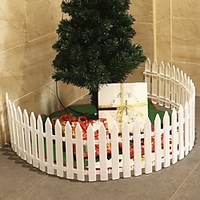 Christmas Tree Fence Christmas Scene Decoration Removable Plastic Fence-10Pcs