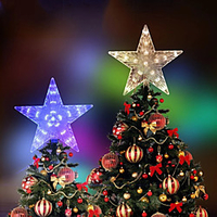 Christmas Tree Top Star LED Lights String LED Christmas Decorating Colorful Fairy Lights Wedding Party Holiday Colorful Lighting Decoration AC220-240V EU Plug