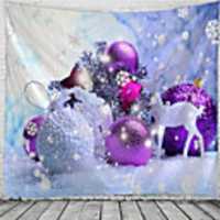 Christmas Wall Tapestry Art Decor Blanket Curtain Picnic Tablecloth Hanging Home Bedroom Living Room Dorm Decoration Polyester Ball Gift
