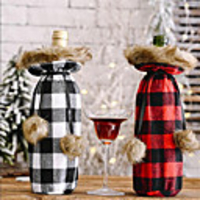 Christmas Wine Bottle Cover Bottle Bag 2 Pcs Without Bottles