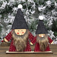 Christmas Wooden Felt Stitching Santa Claus Ornaments
