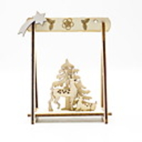 Christmas Wooden Ornaments Creative Christmas Desktop Ornaments Three-dimensional Hollow Christmas Ornaments