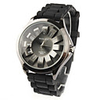 Chrysanthemum Shaped Metal Dial Design Quartz Unisex Wrist Watch - Black