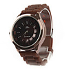 Chrysanthemum Shaped Metal Dial Design Quartz Unisex Wrist Watch - Brown