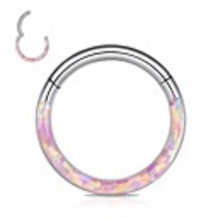 cicimoto opal 16g cartilage earring nose rings hoop 316l surgical steel septum daith helix tragus piercing jewelry-10mmamp;pink-p