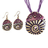 Circinate Metal Oil Drip Earring Nacklace Suit