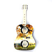 Classic Guitar Look FM Radio Micro SD TF Card Reader Media Player for PC MP3 MP4 iPhone iPad Mobile