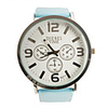 Classic Style PU Leather Band Big Dial Women Men Lady