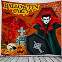 Classic Theme / Halloween Wall Decor 100% Polyester Classic / Psychedelic Wall Art,  150100 cm Decoration