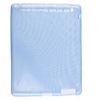 Clear Silion Case with Points Print for iPad2 (Blue)