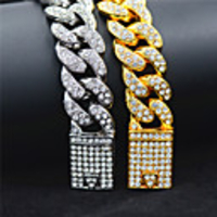 Clear Synthetic Diamond Bracelet Cuban Link Vintage Theme European Fashion Rhinestone Bracelet Jewelry Gold / Silver For Party Evening Sport Gift Birthday Festival