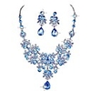 clearance! charm wedding bridal crystal necklace earrings jewelry set fine rhinestone women