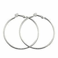 clip on big large fake hoop earrings for women teen girls non pierced no piercing ear fashion huggie hoops jewelry gifts (70mm silver)