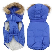 Clothing Dog Coat Jacket Puppy Clothes Solid Colored Casual Daily Outdoor Winter Dog Clothes Puppy Clothes Dog Outfits Red Blue Pink Costume for Girl and Boy Dog Fur Terylene miniinthebox