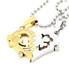 Clover Diamond Titanium Steel Couple Pendants