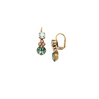 clustered ecj14agpop circular crystal drop earring,  blue-green,  1