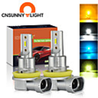 CNSUNNYLIGHT Car Fog Lights B1 2PCS H11/H8/H9 9005/HB3 9006/HB4 LED Bulb Auto Driving DRL Lamp White/Yellow 2400Lm Plugamp;Play 12V 24V 4 Kinds Of Color Ray