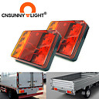 CNSUNNYLIGHT Car Truck 8 LED Rear Tail Light Warning Lights Rear Lamps Waterproof Tailight Parts for Trailer Caravans DC 12V 24V 3 In 1