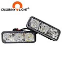 CNSUNNYLIGHT High Power Car DRL Aluminum LED Daytime Running Lights With Projector Lens DC 12V White Red Yellow Blue Fog Lamps 6LED 2PCS