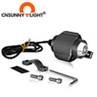 CNSUNNYLIGHT Super Bright Tri-model Motorcycle LED Headlight Mini Lens Car ATV Driving Foglight Auxiliary Spotlight Supports 3 Colors Conversions Two Mounting Methods To Choice Pipe Clam And Bracket