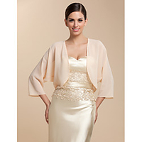Coats / Jackets Chiffon Party Evening / Casual Wedding Wraps / Bolero With Draping / Solid miniinthebox