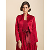 Coats / Jackets Satin Wedding / Party Evening / Casual Wedding Wraps / Bolero With Draping / Solid