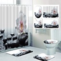 Cobblestone Pattern PrintingBathroom Shower Curtain Leisure Toilet Four-Piece Design