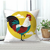 Cock Double Side Cushion Cover 1PC Soft Decorative Square Throw Pillow Cover Cushion Case Pillowcase for Sofa Bedroom Livingroom Outdoor Superior Quality Machine Washable Outdoor Cushion for Sofa Couch Bed Chair miniinthebox