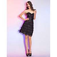 Cocktail Party / Homecoming / Holiday Dress - Black Plus Sizes / Petite A-line Sweetheart Short/Mini Lace / Sequined