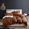 Coffee 3-Piece Duvet Cover Set Hotel Bedding Sets Comforter Cover with Soft Lightweight Microfiber and Lotus Leaf Edge Decoration(Include 1 Duvet Cover and 1or 2 Pillowcases)