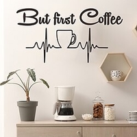 Coffee Cartoon Wall Stickers Dining Room / Living Room Removable / Pre-pasted PVC Home Decoration Wall Decal 1pc miniinthebox