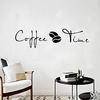 Coffee Time Wall Stickers Modern Cafe Art Decal Kitchen Coffee Shop Office Background Removable Wall Mural Home Decor