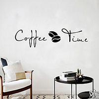 Coffee Time Wall Stickers Modern Cafe Art Decal Kitchen Coffee Shop Office Background Removable Wall Mural Home Decor